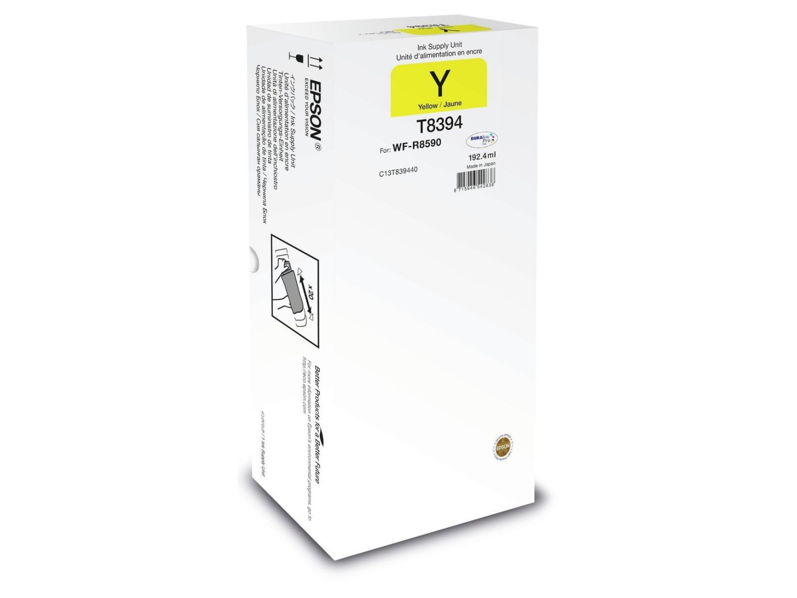 C13T83944N Epson Ink Cartridge 1 Pc(S) Original High (Xl) Yield Yellow C13T83944N Epson Ink Cartridge 1 Pc(S) Original High (Xl) Yield Yellow