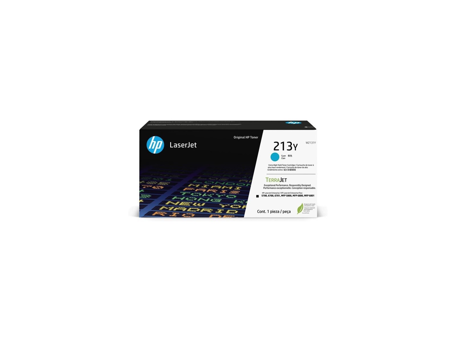 W2131Y HP 213Y Extra High Yield Cyan Original Laserjet Toner Cartridge W2131Y HP 213Y Extra High Yield Cyan Original Laserjet Toner Cartridge