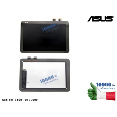 18100-101B0600 Display LCD con Vetro Touch Screen ASUS T102HA 10,1'' [SENZA CORNICE] 1280X800