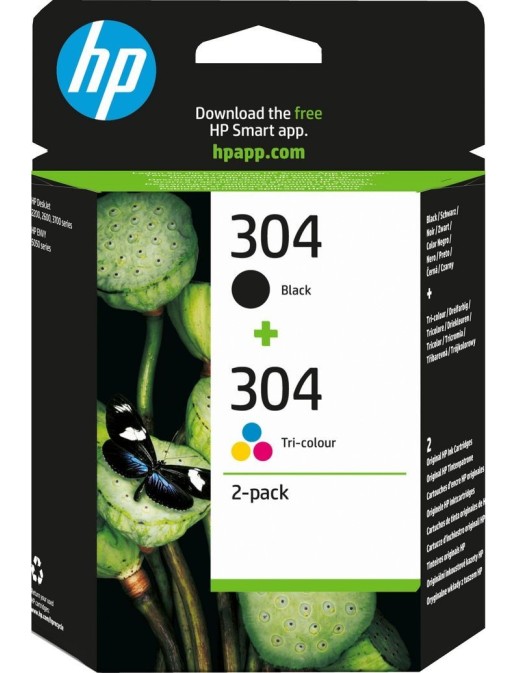3JB05AE HP 304 2-pack Black/Tri-color Original Ink Cartridges