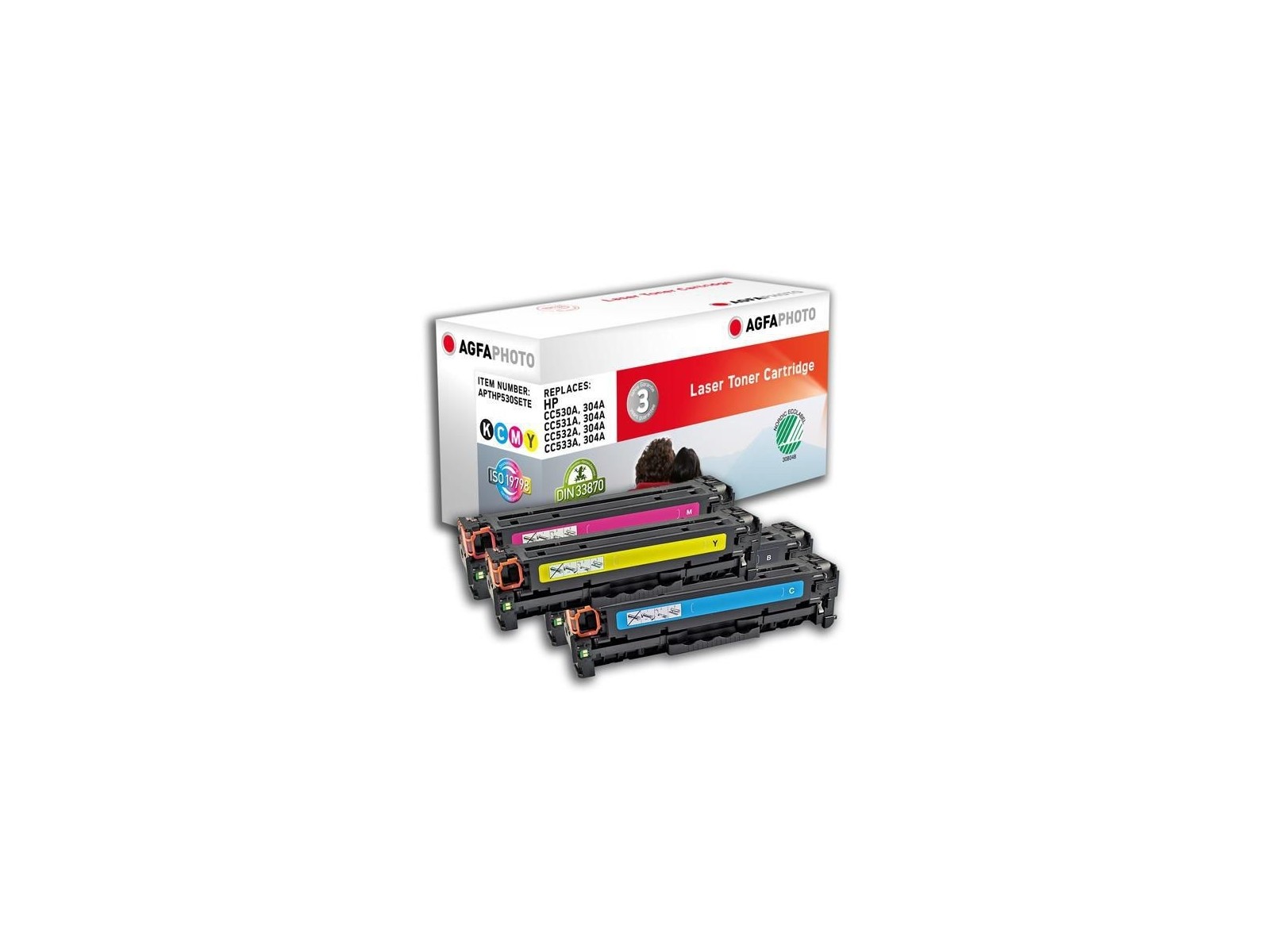 APTHP530SETE AgfaPhoto Toner Cartridge for HP LaserJet CM2320fxi, Black / Cyan / Magenta / Yellow APTHP530SETE AgfaPhoto Toner Cartridge for HP LaserJet CM2320fxi, Black / Cyan / Magenta / Yellow