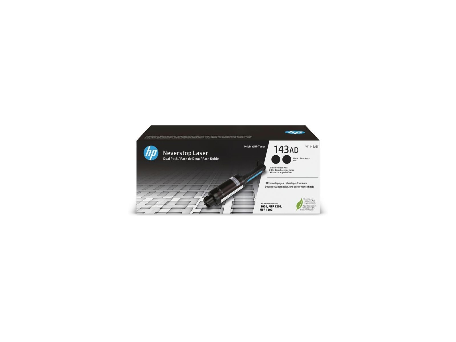 W1143AD HP 143AD Dual Pack Black Original Neverstop Toner Reload Kit W1143AD HP 143AD Dual Pack Black Original Neverstop Toner Reload Kit