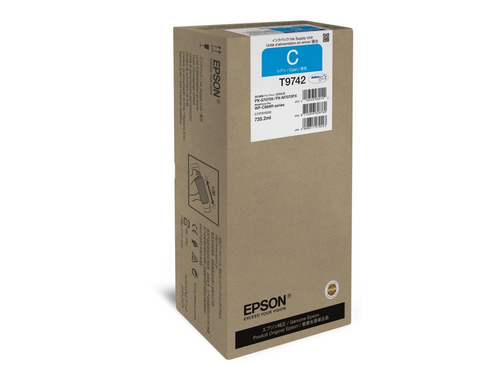 C13T974200 Epson Cyan XXL Ink Supply Unit C13T974200 Epson Cyan XXL Ink Supply Unit