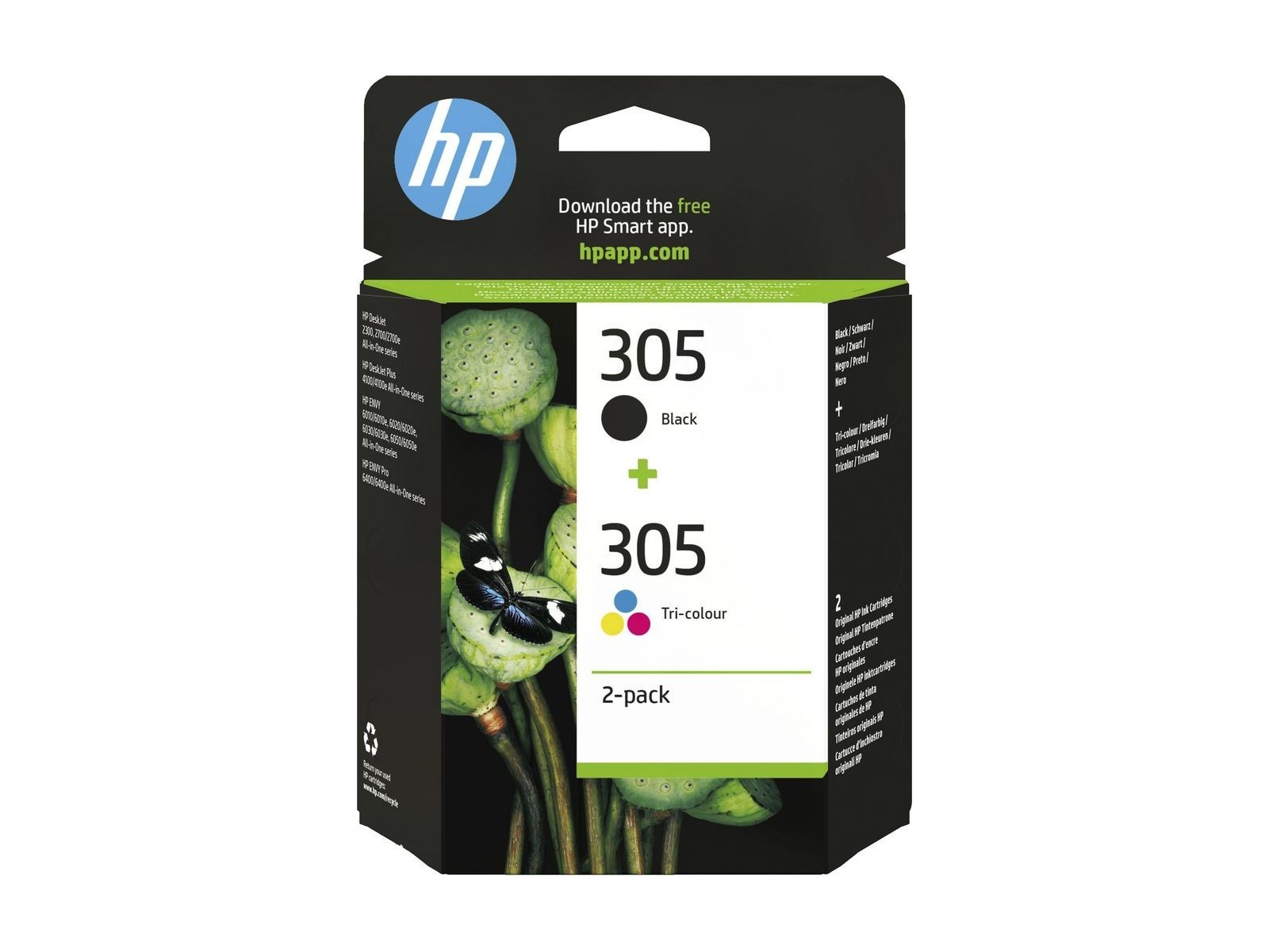 6ZD17AE301 HP 305 2-Pack Tri-Color/Black Original Ink Cartridge 6ZD17AE301 HP 305 2-Pack Tri-Color/Black Original Ink Cartridge