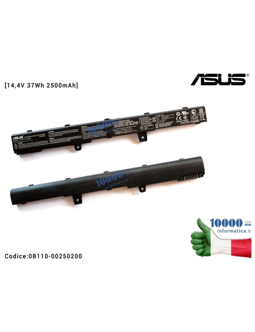 0B110-00250200 Batteria A41N1308 ASUS VivoBook X451CA X551CA P551CA R512CA F551CA D550CA [14,4V 37Wh 2500mAh]