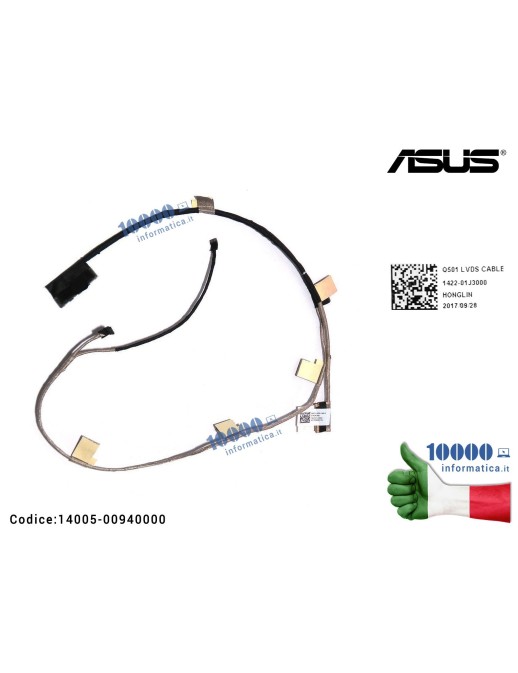 14005-00940000 Cavo Flat LCD ASUS Q501 Q501L Q501LA N541 N541L N541LA (FHD) 1422-01J3000 [Full-HD] 14005-00940000 HONGLING LV...