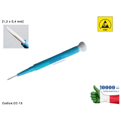 CC-15 Cacciavite Giravite Ceramico Antistatico ESD [1,3 x 0,4 mm] Scheda Madre Notebook Smartphone Tablet BGA PCB Board